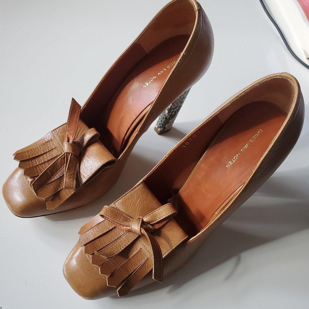 Dries Van Noten Kiltie Python Heels - Rare!